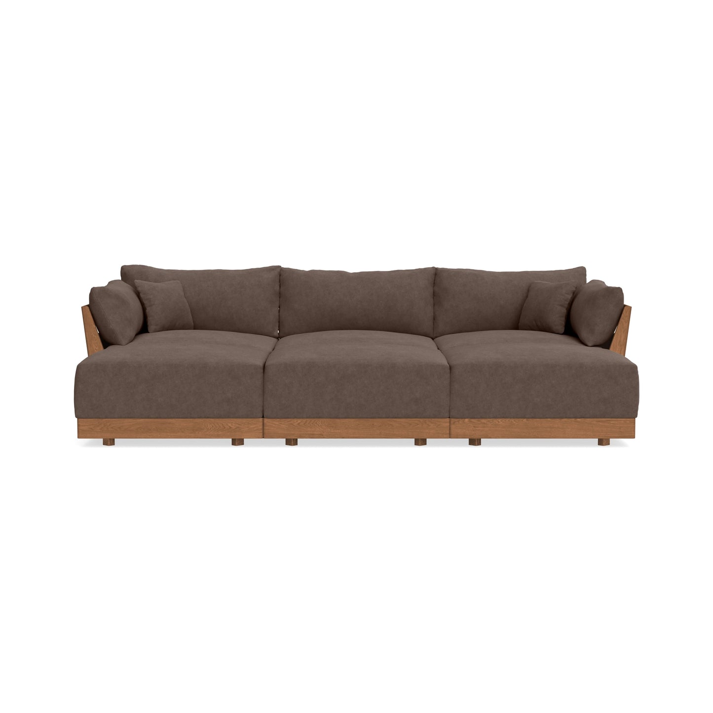 Modular Bondi Espresso 3-Seater Daybed Sofa Sectional in Chocolate | Memory Foam Blend