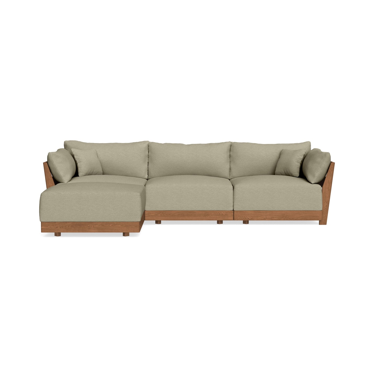 Modular Bondi Espresso 3-Seater Sectional in Cappuccino | Memory Foam Blend
