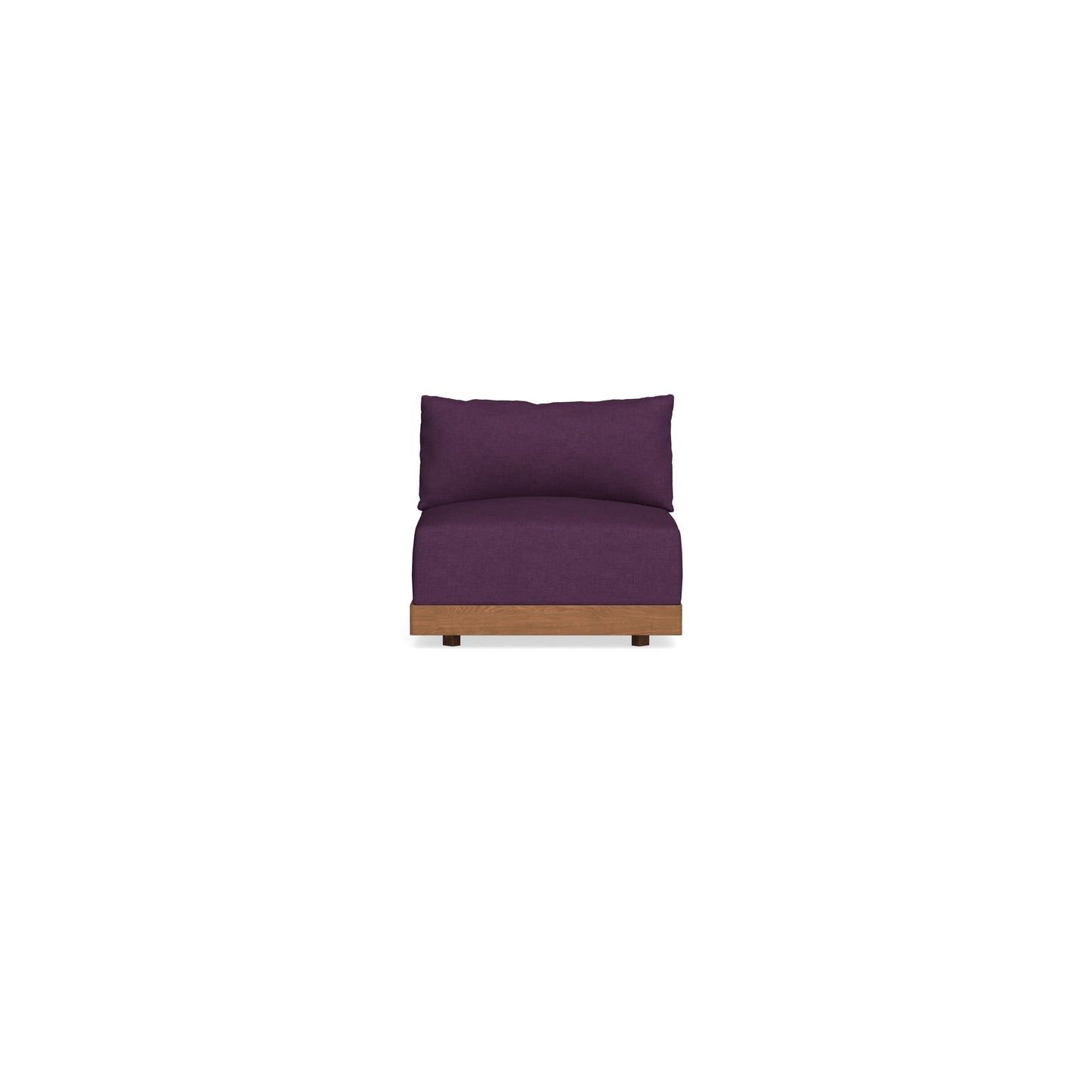Modular Bondi Espresso Armless Chair in Aubergine | Memory Foam Blend