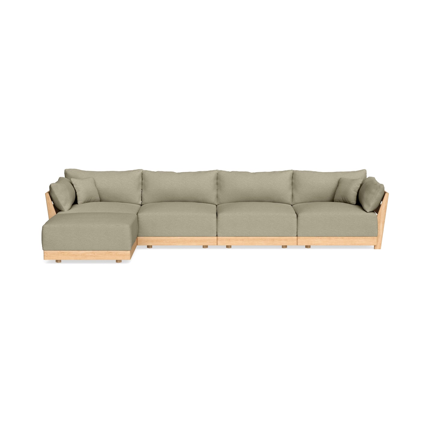 Modular Bondi Latte 4-Seater Sectional in Cappuccino | Memory Foam Blend