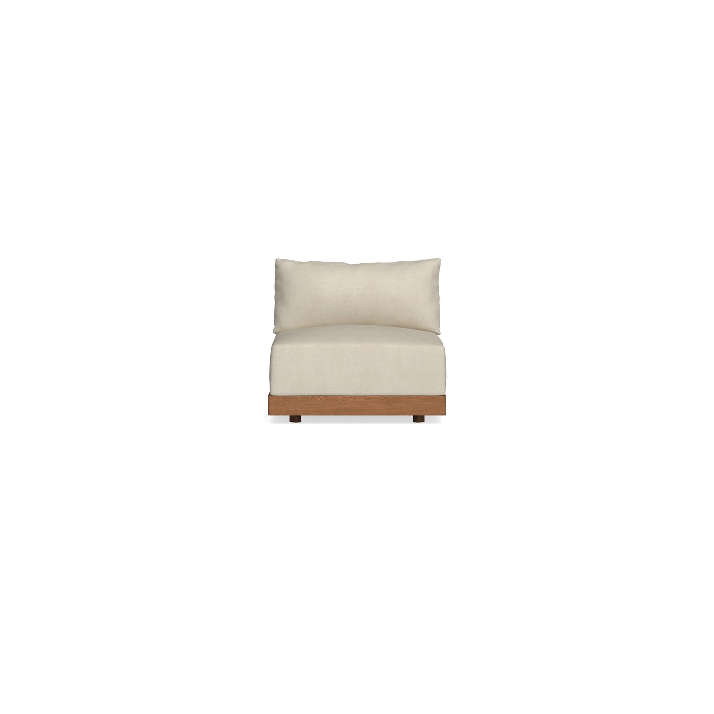 Modular Bondi Espresso Armless Chair in Almond | Memory Foam Blend
