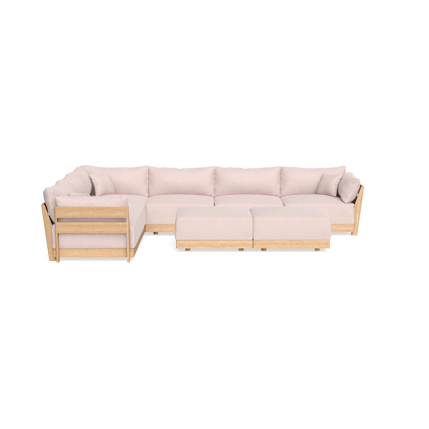 Slipcover Only - Modular Bondi 6-Seater Corner Sectional + Bench Ottoman in Peony