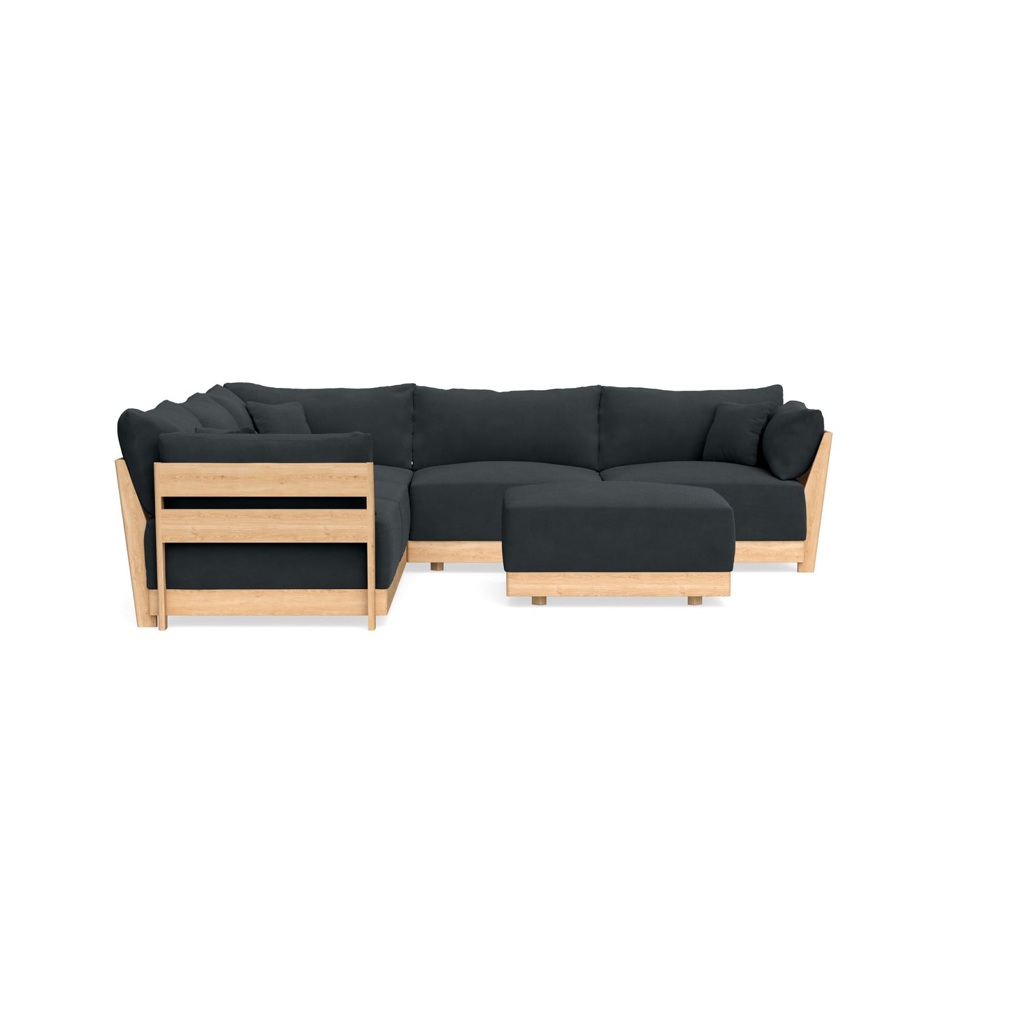Slipcover Only - Modular Bondi 5-Seater Corner Sectional + Ottoman in Obsidian