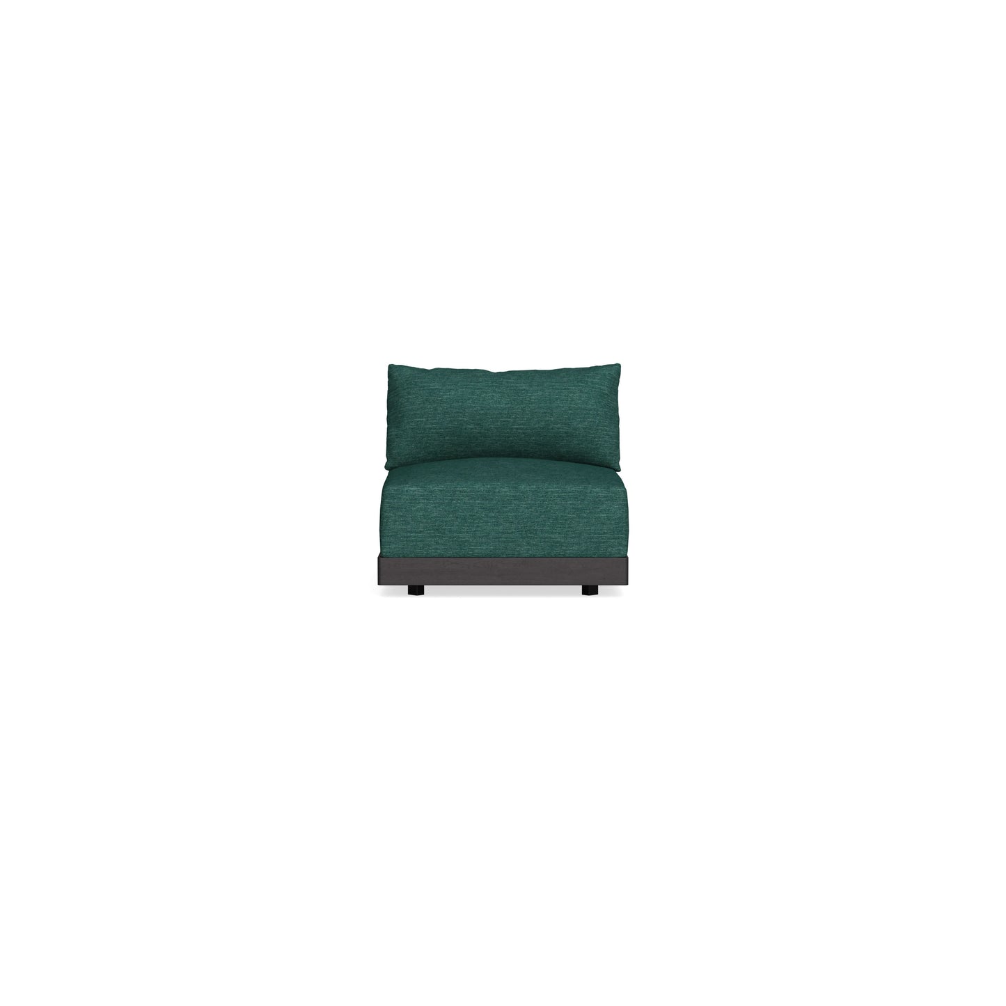 Modular Bondi Black Armless Chair in Forest Green | Memory Foam Blend