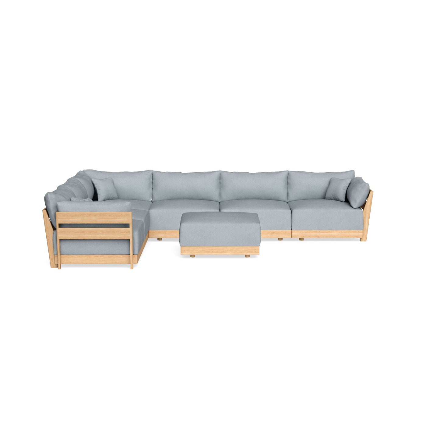 Slipcover Only - Modular Bondi 6-Seater Corner Sectional + Ottoman in Ash