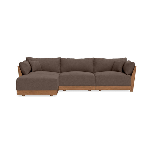 Modular Bondi Espresso 3-Seater Sectional in Chocolate | Memory Foam Blend