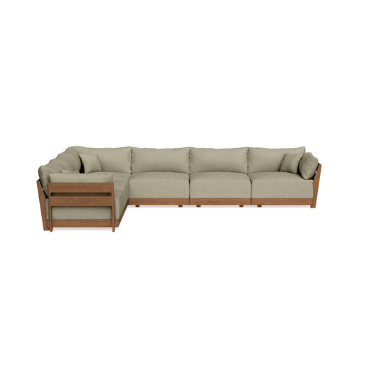 Modular Bondi Espresso 6-Seater Corner Sectional in Cappuccino | Classic Blend