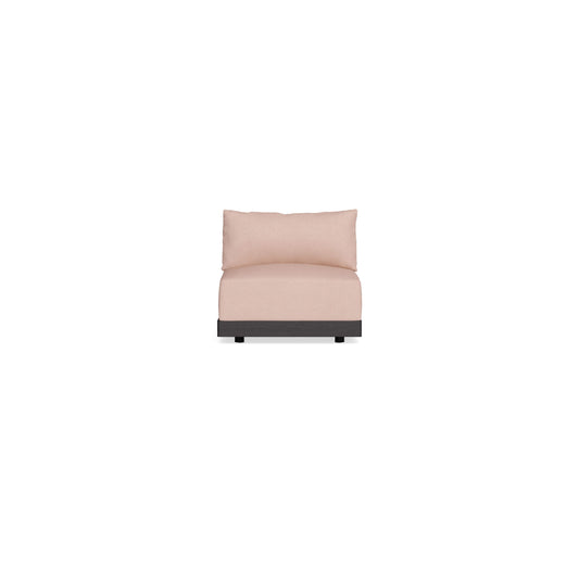 Modular Bondi Black Armless Chair in Rose Quartz | Memory Foam Blend