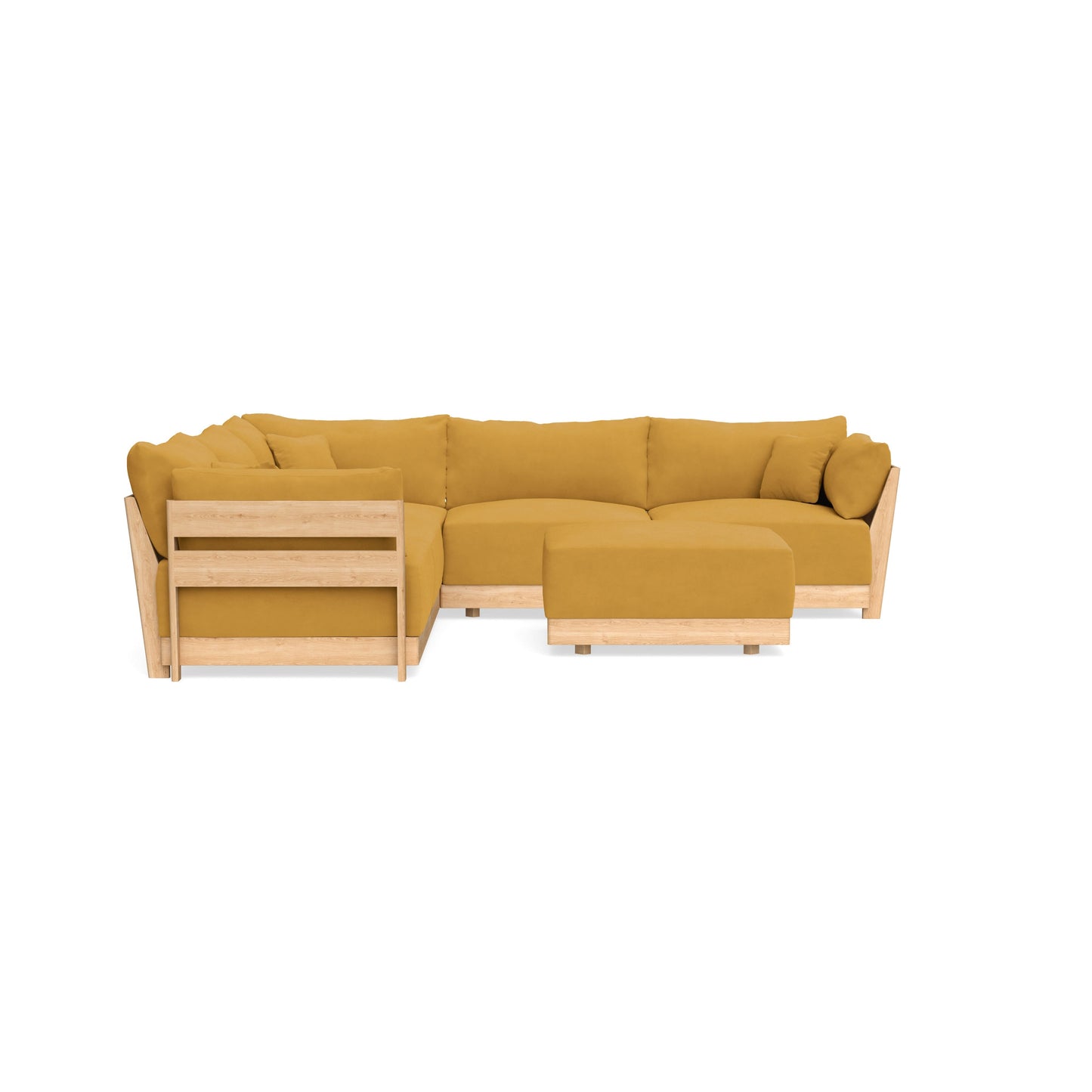Slipcover Only - Modular Bondi 5-Seater Corner Sectional + Ottoman in Honey