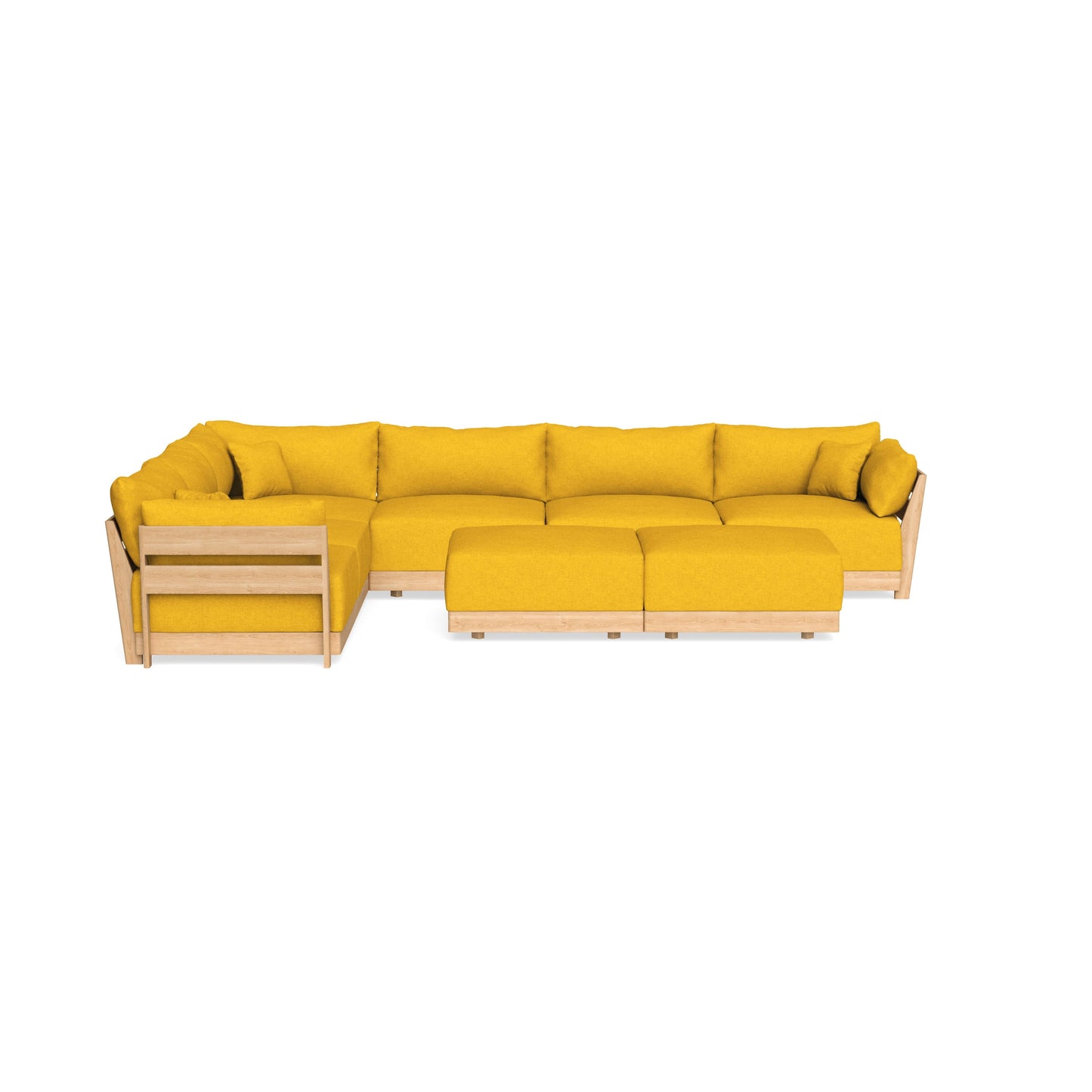 Slipcover Only - Modular Bondi 6-Seater Corner Sectional + Bench Ottoman in Sunflower