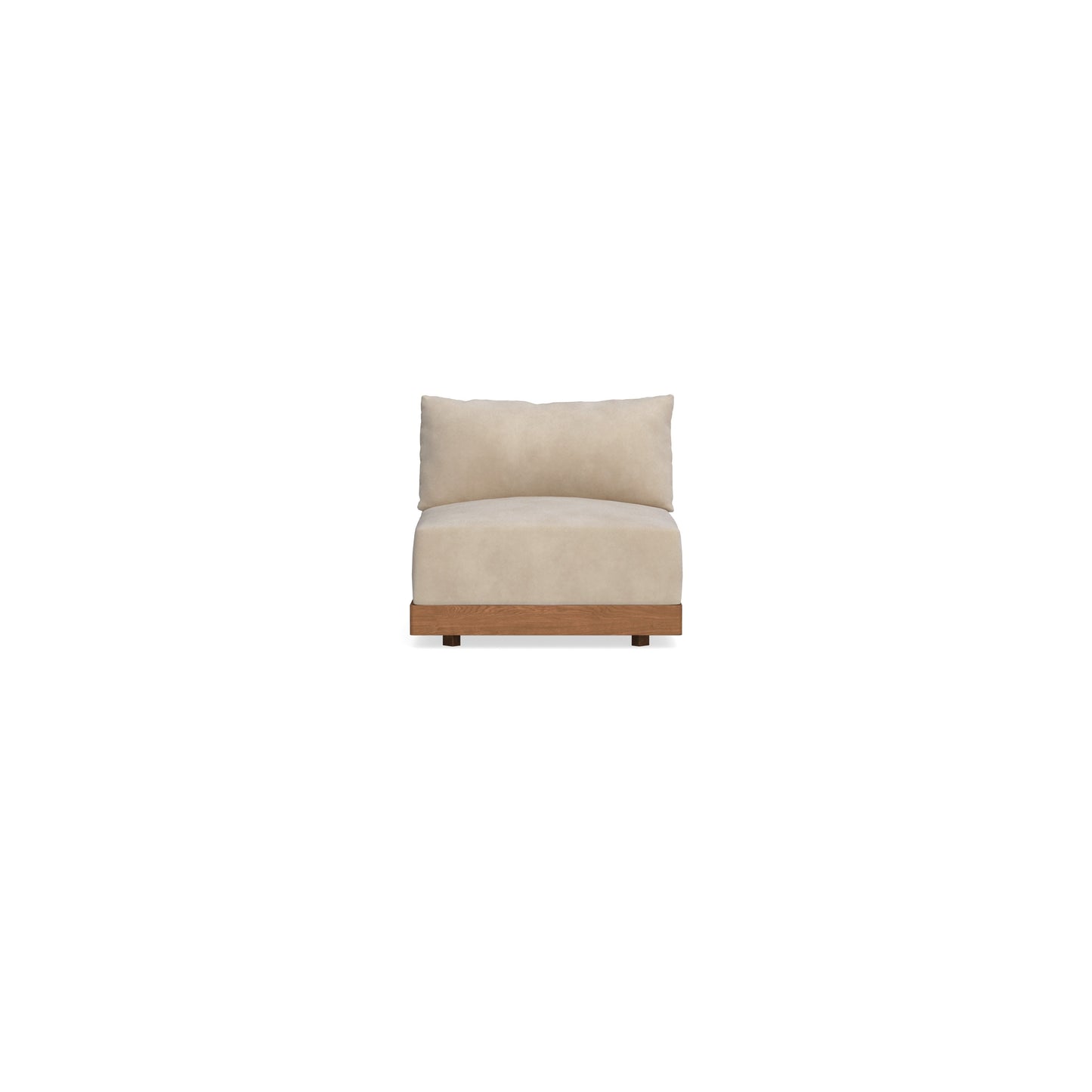 Modular Bondi Espresso Armless Chair in Oyster | Memory Foam Blend