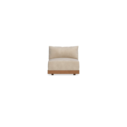 Modular Bondi Espresso Armless Chair in Oyster | Memory Foam Blend