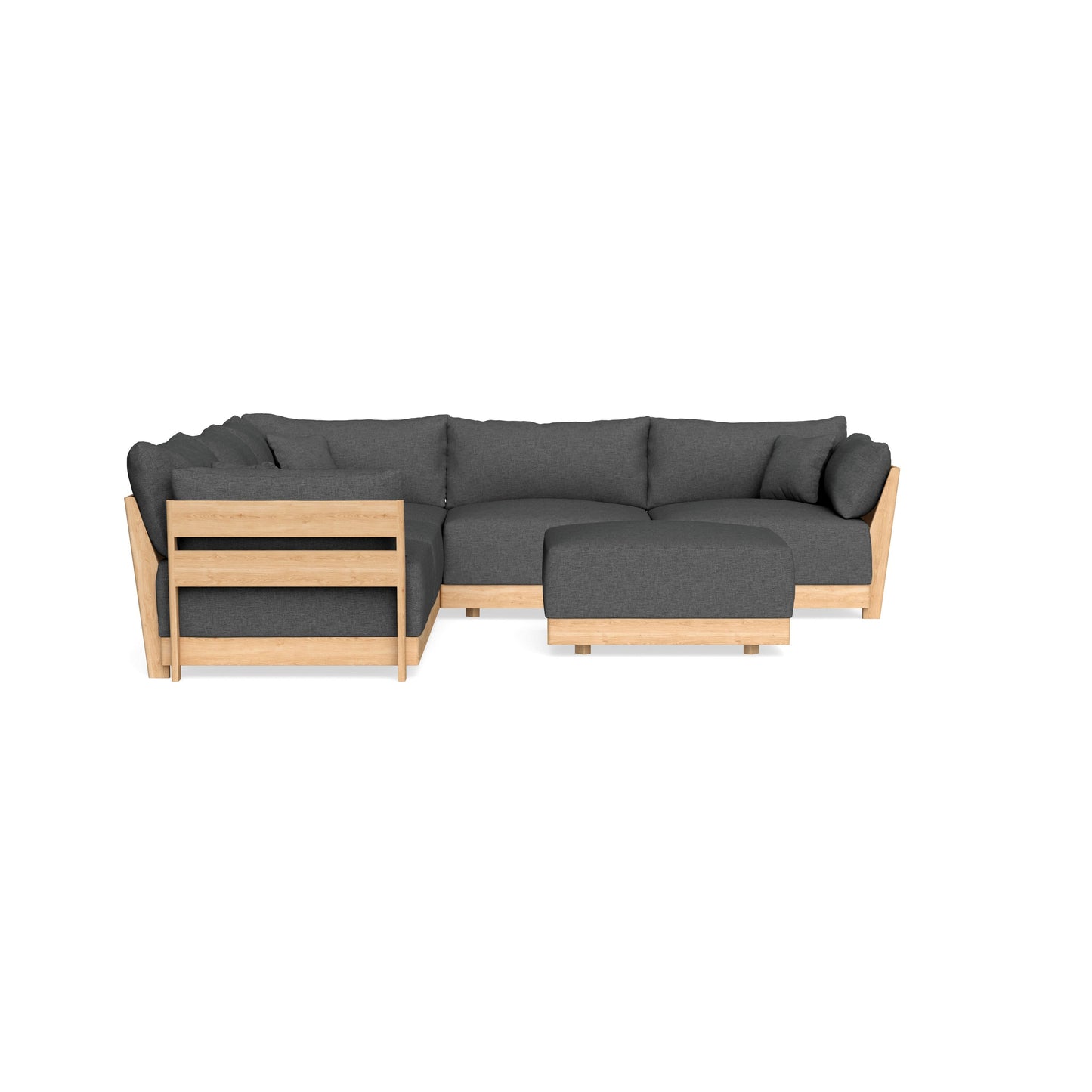 Slipcover Only - Modular Bondi 5-Seater Corner Sectional + Ottoman in Pebble