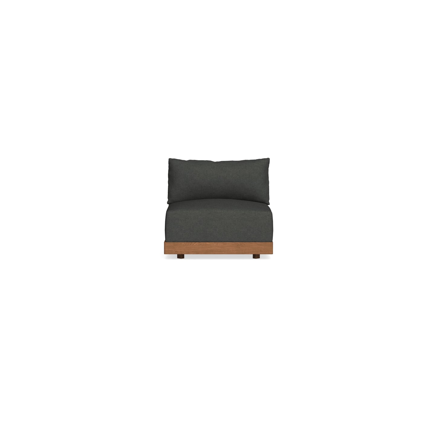 Modular Bondi Espresso Armless Chair in Raven Gray | Memory Foam Blend