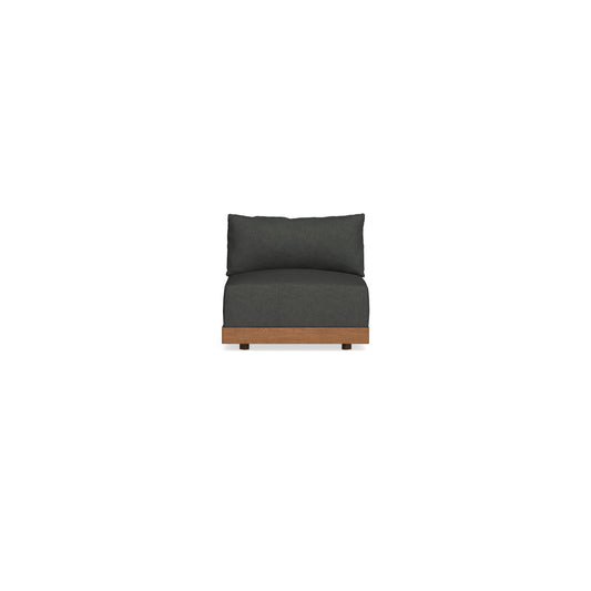 Modular Bondi Espresso Armless Chair in Raven Gray | Memory Foam Blend
