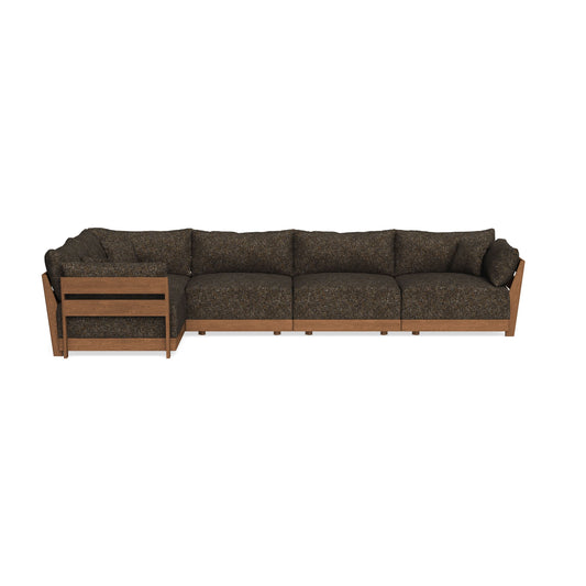 Modular Bondi Espresso 5-Seater L-Sectional in Phantom | Memory Foam Blend