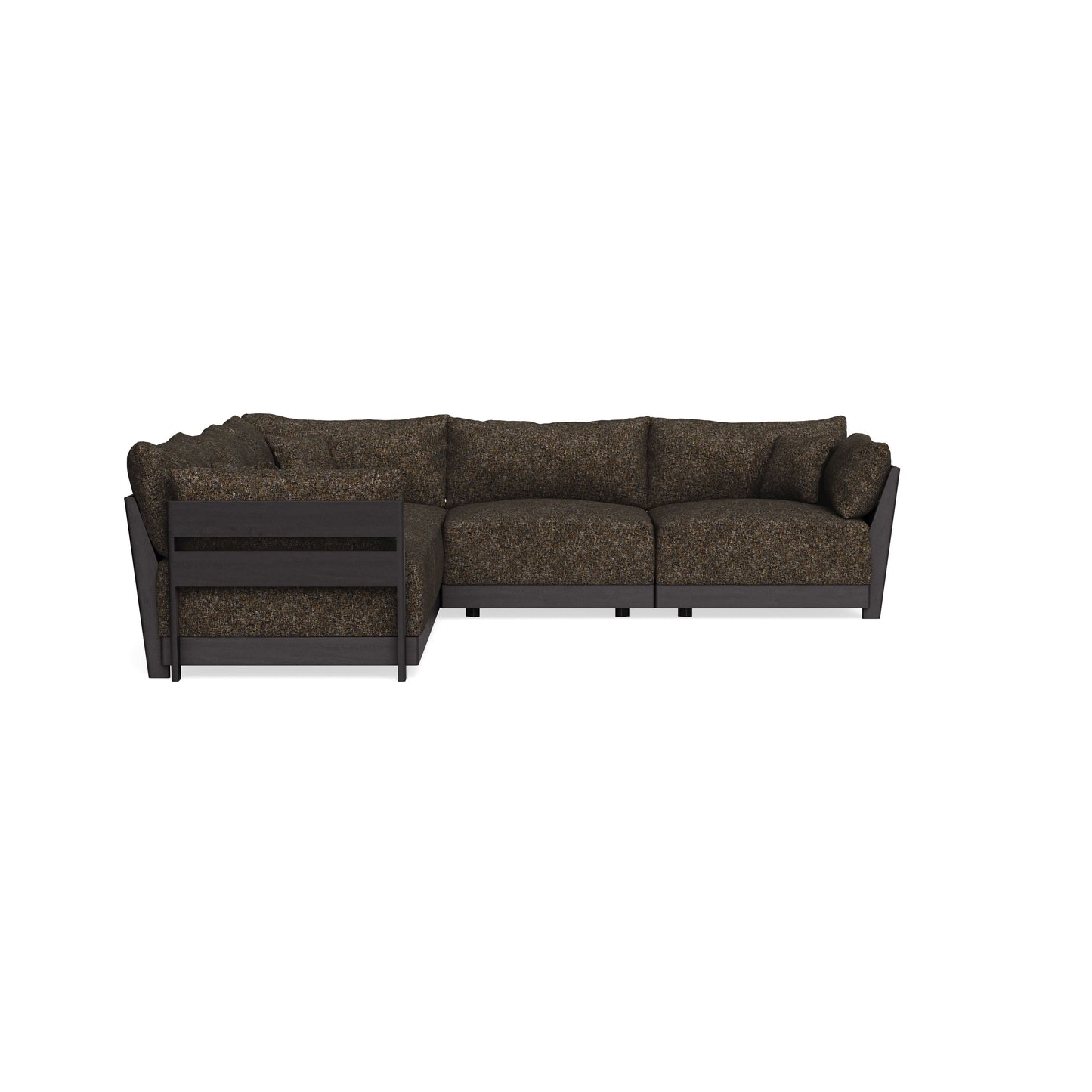 Modular Bondi Black 5-Seater Corner Sectional in Phantom | Classic Blend