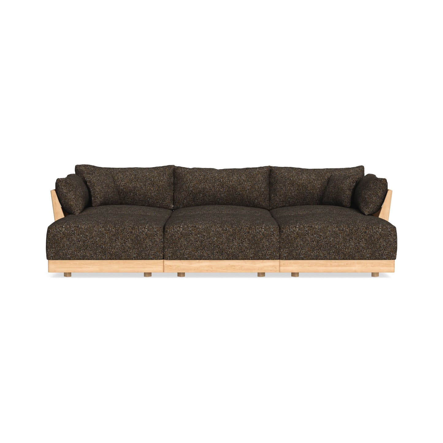 Modular Bondi Latte 3-Seater Daybed Sofa Sectional in Phantom | Memory Foam Blend
