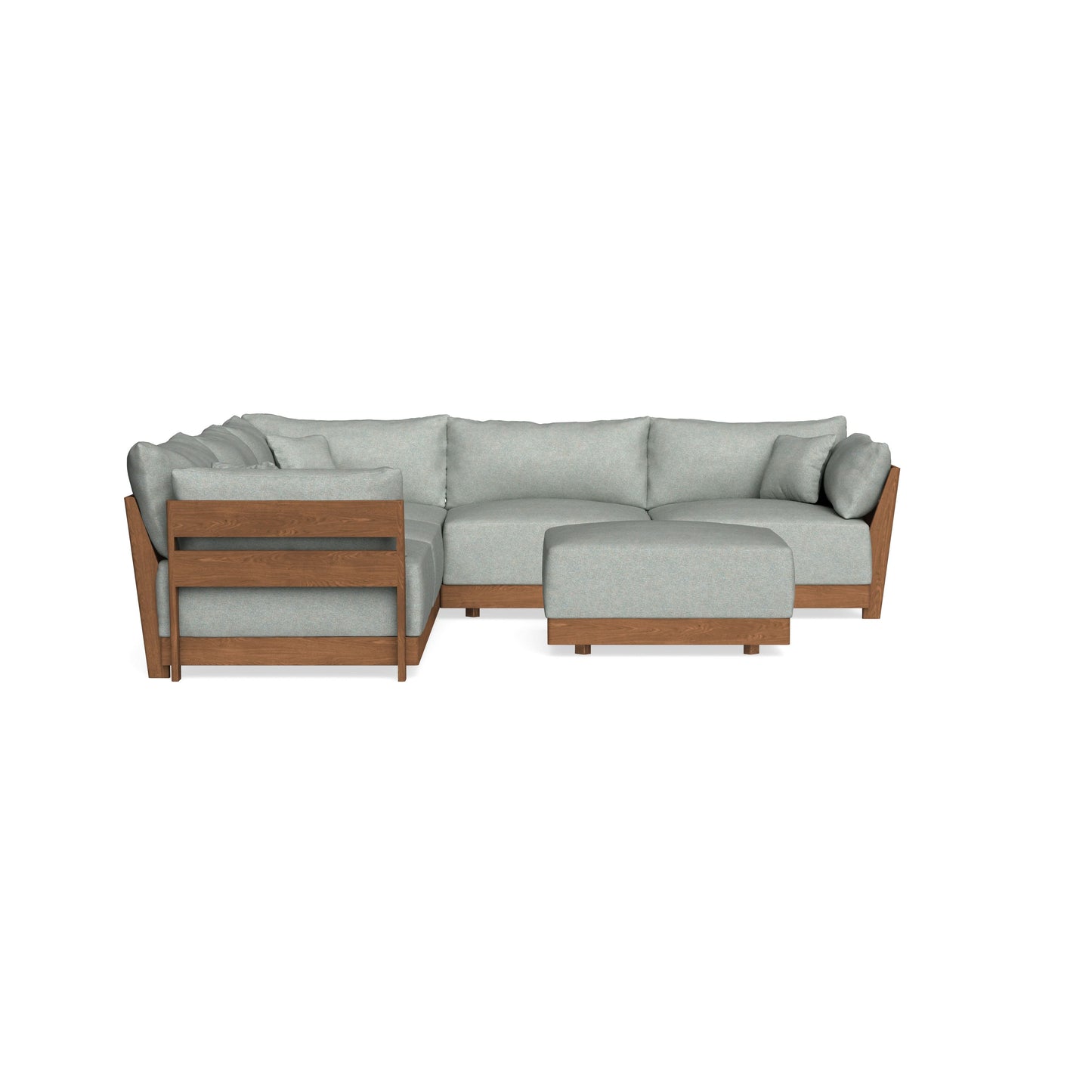 Modular Bondi Espresso 5-Seater Corner Sectional + Ottoman in Spa | Classic Blend