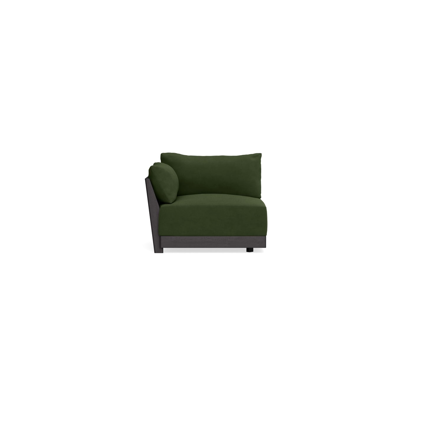 Modular Bondi Black End Chair in Tuscan Green | Memory Foam Blend