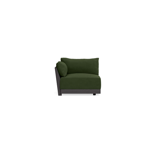 Modular Bondi Black End Chair in Tuscan Green | Memory Foam Blend