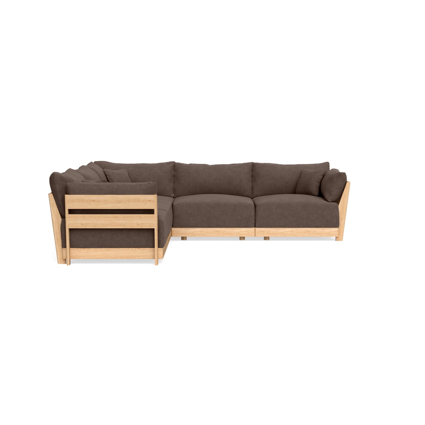 Modular Bondi Latte 5-Seater Corner Sectional in Chocolate | Memory Foam Blend