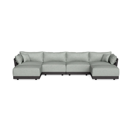 Modular Bondi Black 4-Seater U-Sectional in Spa | Memory Foam Blend