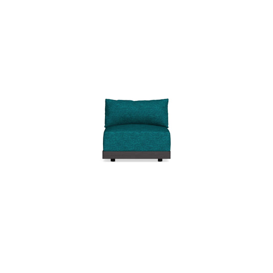 Modular Bondi Black Armless Chair in Marine Teal | Memory Foam Blend