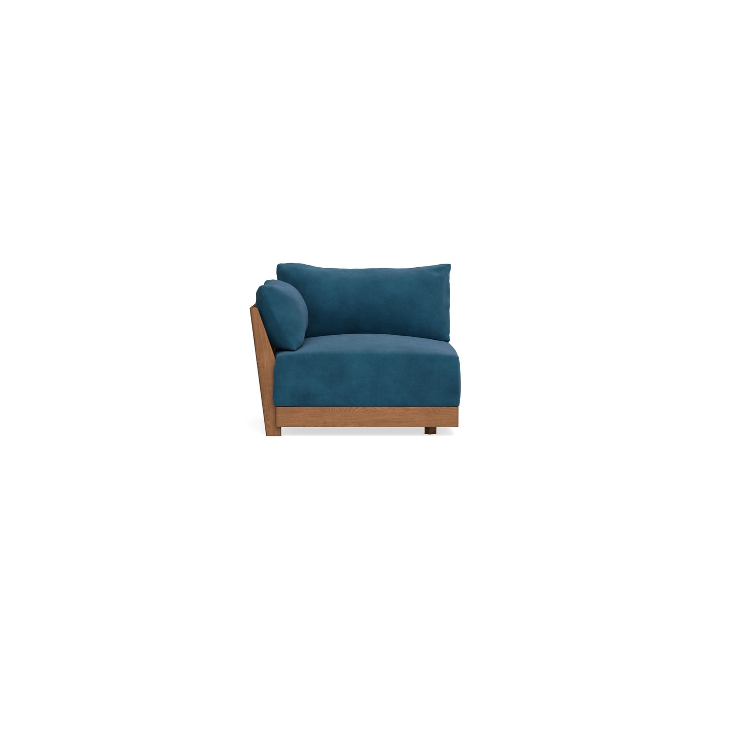 Modular Bondi Espresso End Chair in Commodore Blue | Memory Foam Blend