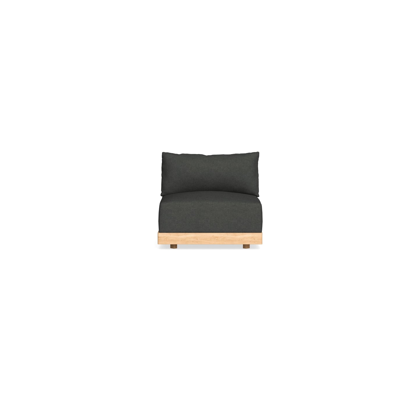 Modular Bondi Latte Armless Chair in Raven Gray | Memory Foam Blend