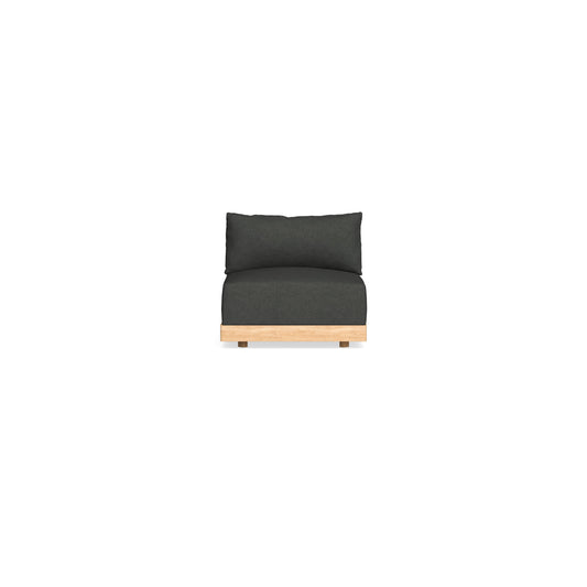 Modular Bondi Latte Armless Chair in Raven Gray | Memory Foam Blend