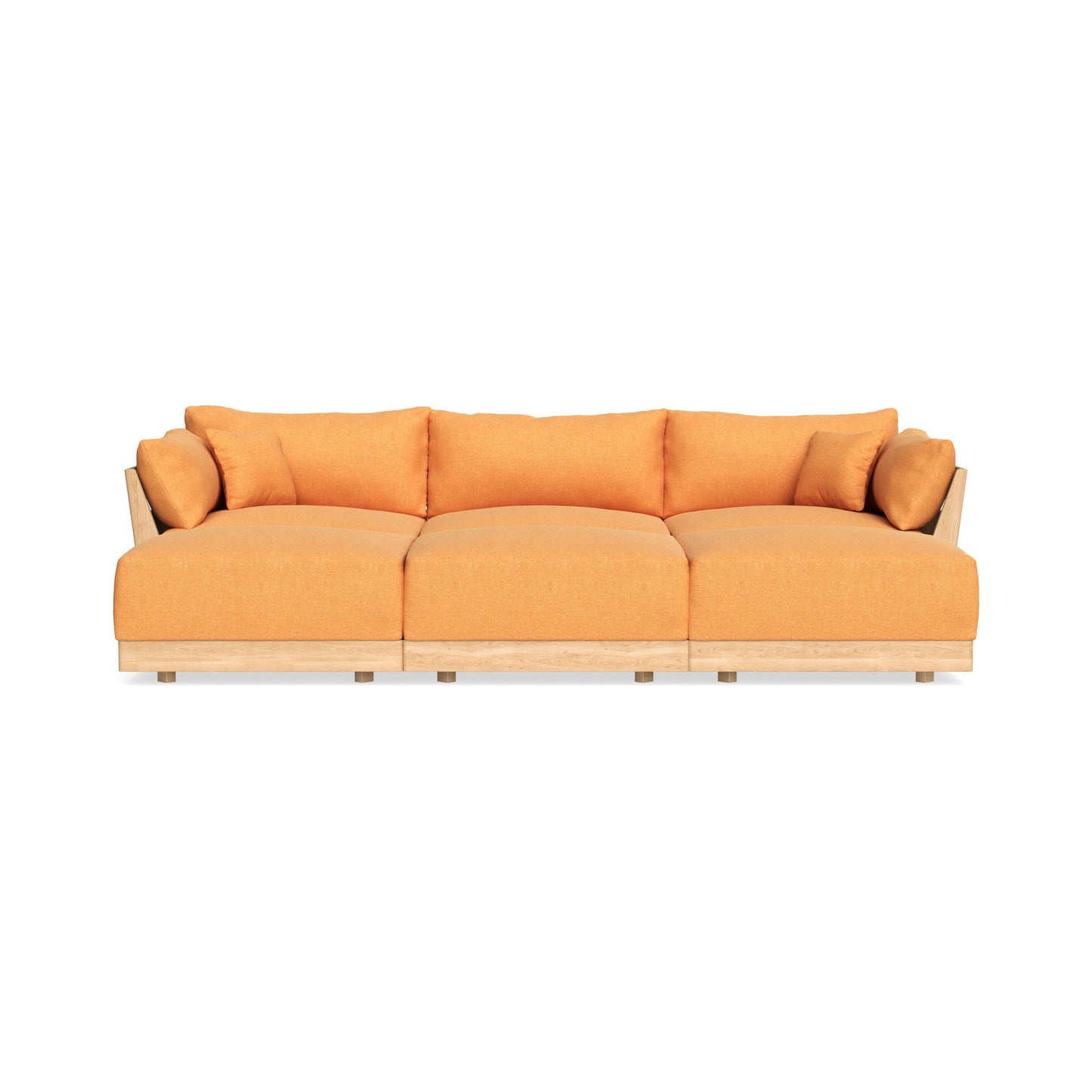 Slipcover Only - Modular Bondi 3-Seater Daybed Sofa Sectional in Tangerine