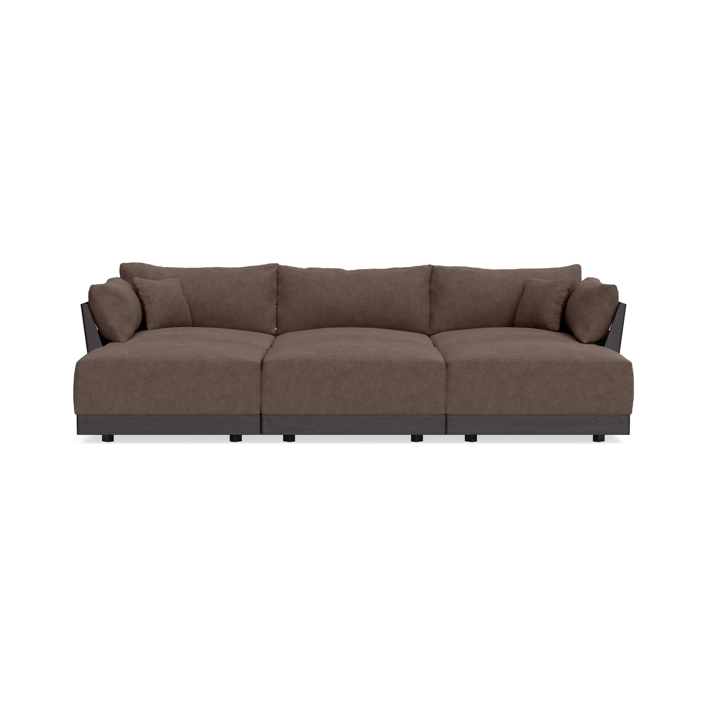 Modular Bondi Black 3-Seater Daybed Sofa Sectional in Chocolate | Classic Blend