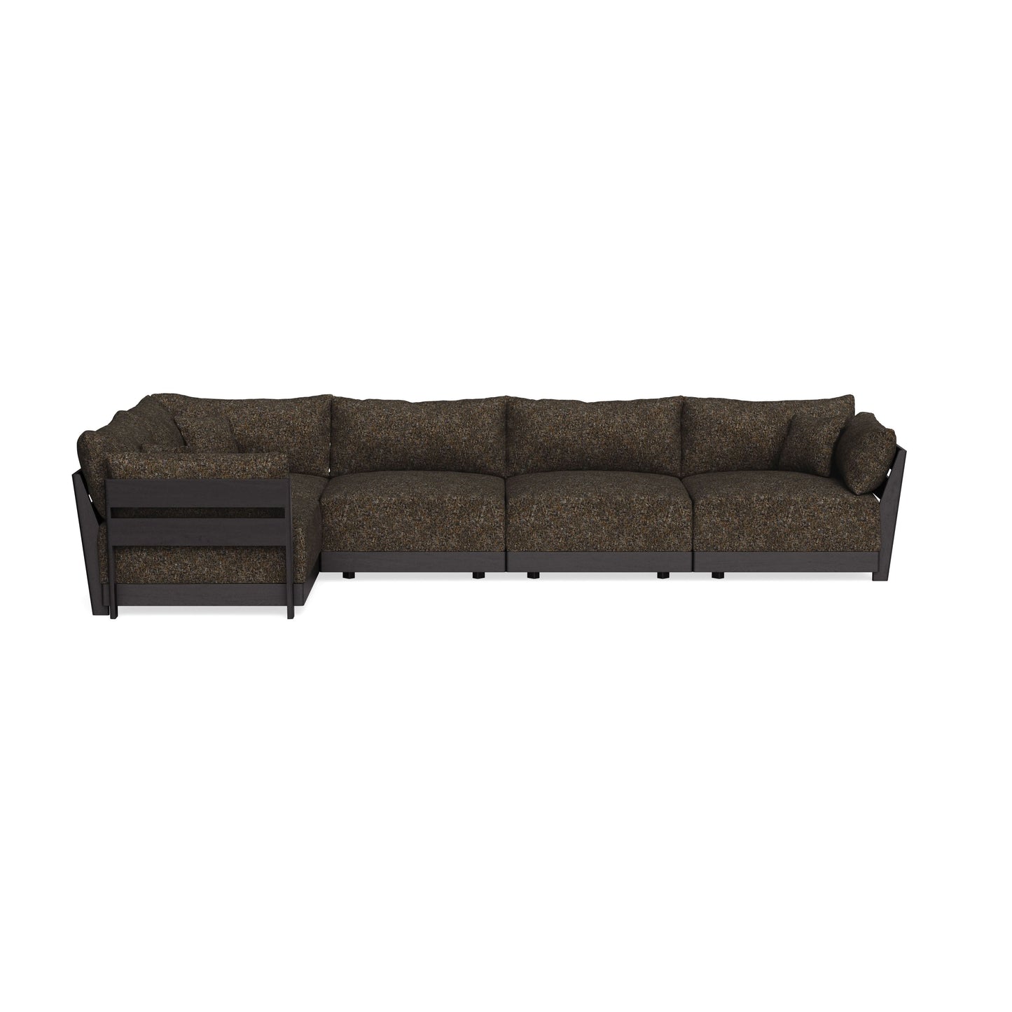 Modular Bondi Black 5-Seater L-Sectional in Phantom | Classic Blend