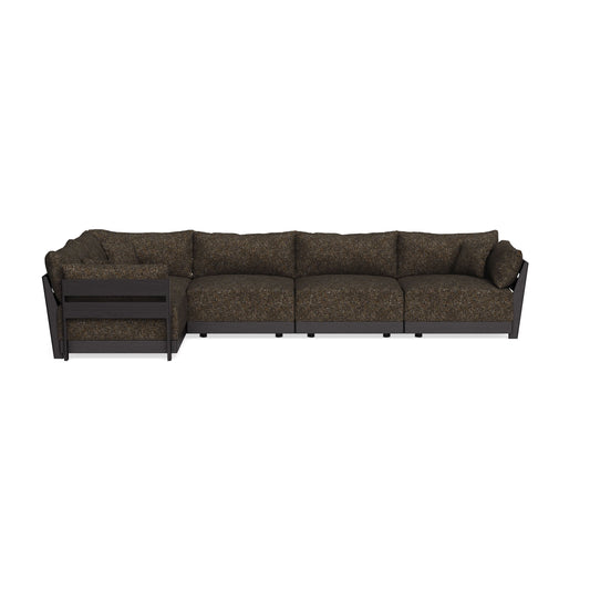 Modular Bondi Black 5-Seater L-Sectional in Phantom | Classic Blend