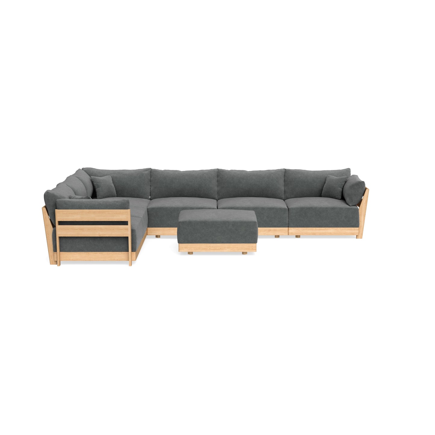 Slipcover Only - Modular Bondi 6-Seater Corner Sectional + Ottoman in Chimney Gray