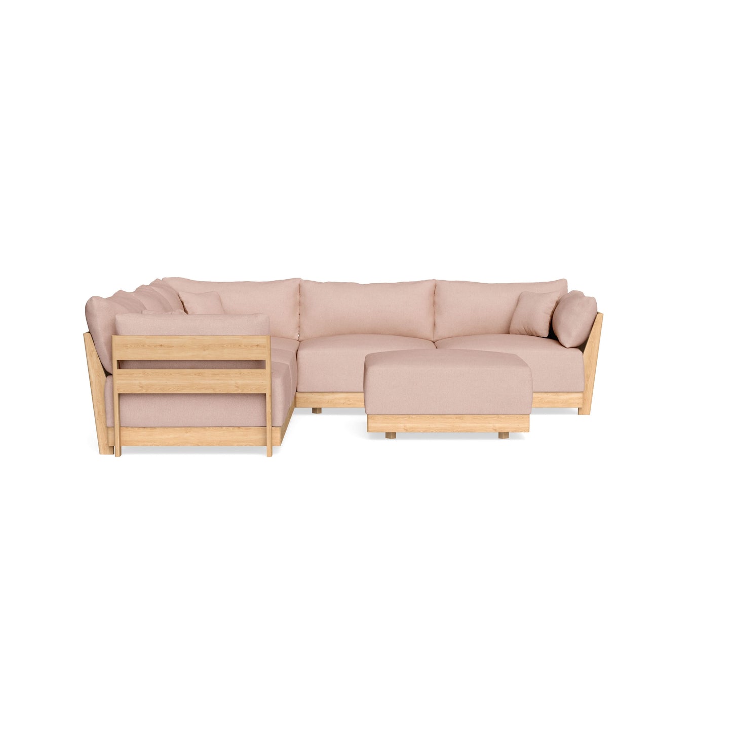 Slipcover Only - Modular Bondi 5-Seater Corner Sectional + Ottoman in Rose Quartz
