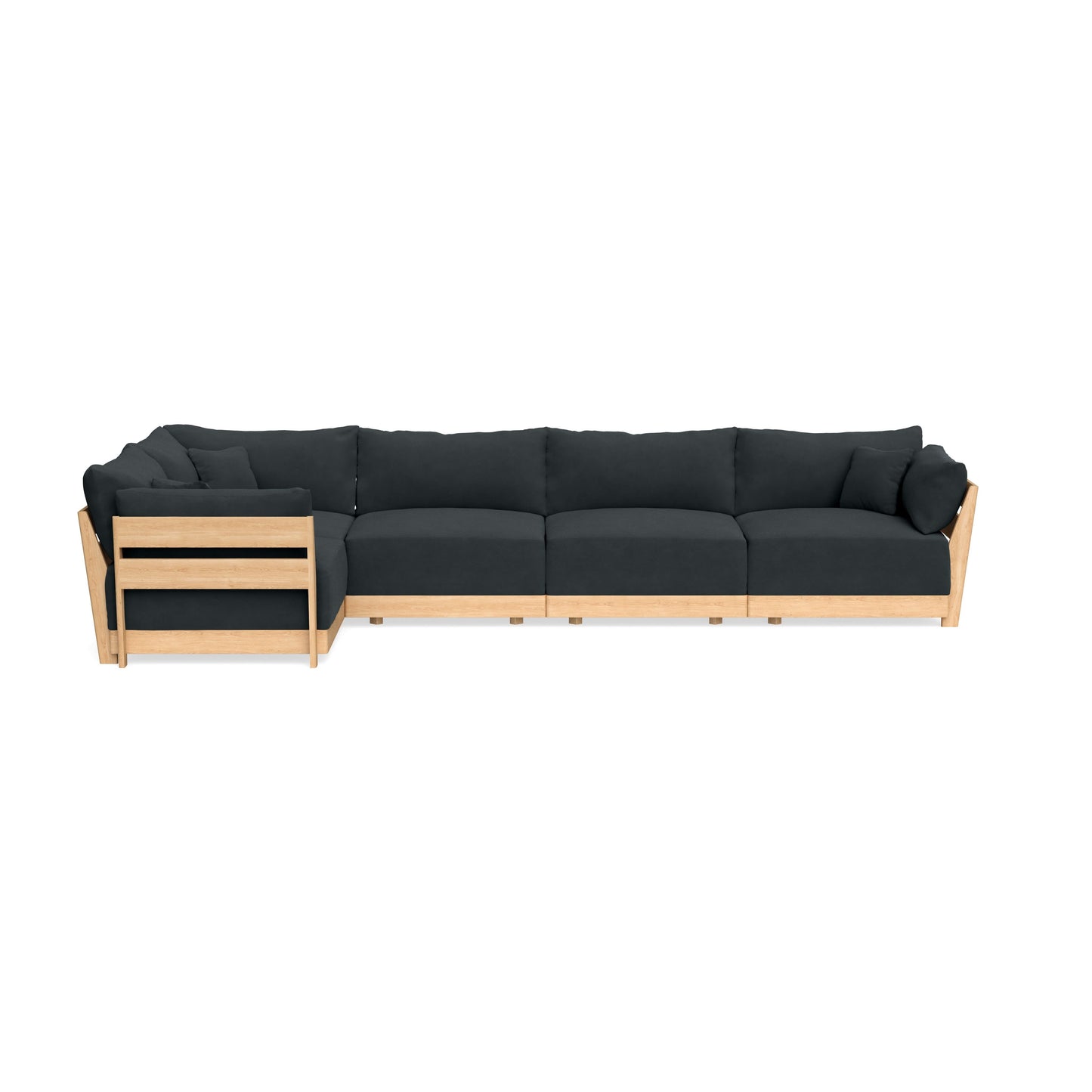 Slipcover Only - Modular Bondi 5-Seater L-Sectional in Obsidian