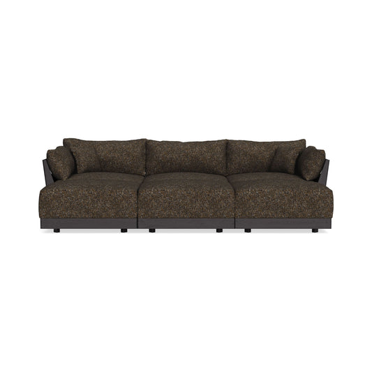 Modular Bondi Black 3-Seater Daybed Sofa Sectional in Phantom | Memory Foam Blend