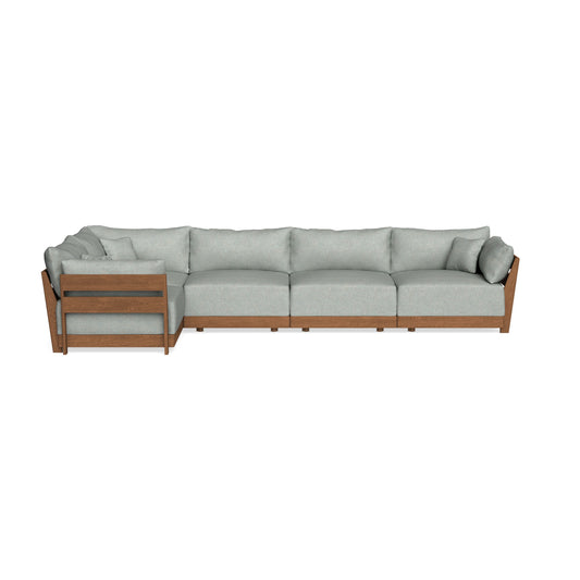 Modular Bondi Espresso 5-Seater L-Sectional in Spa | Memory Foam Blend