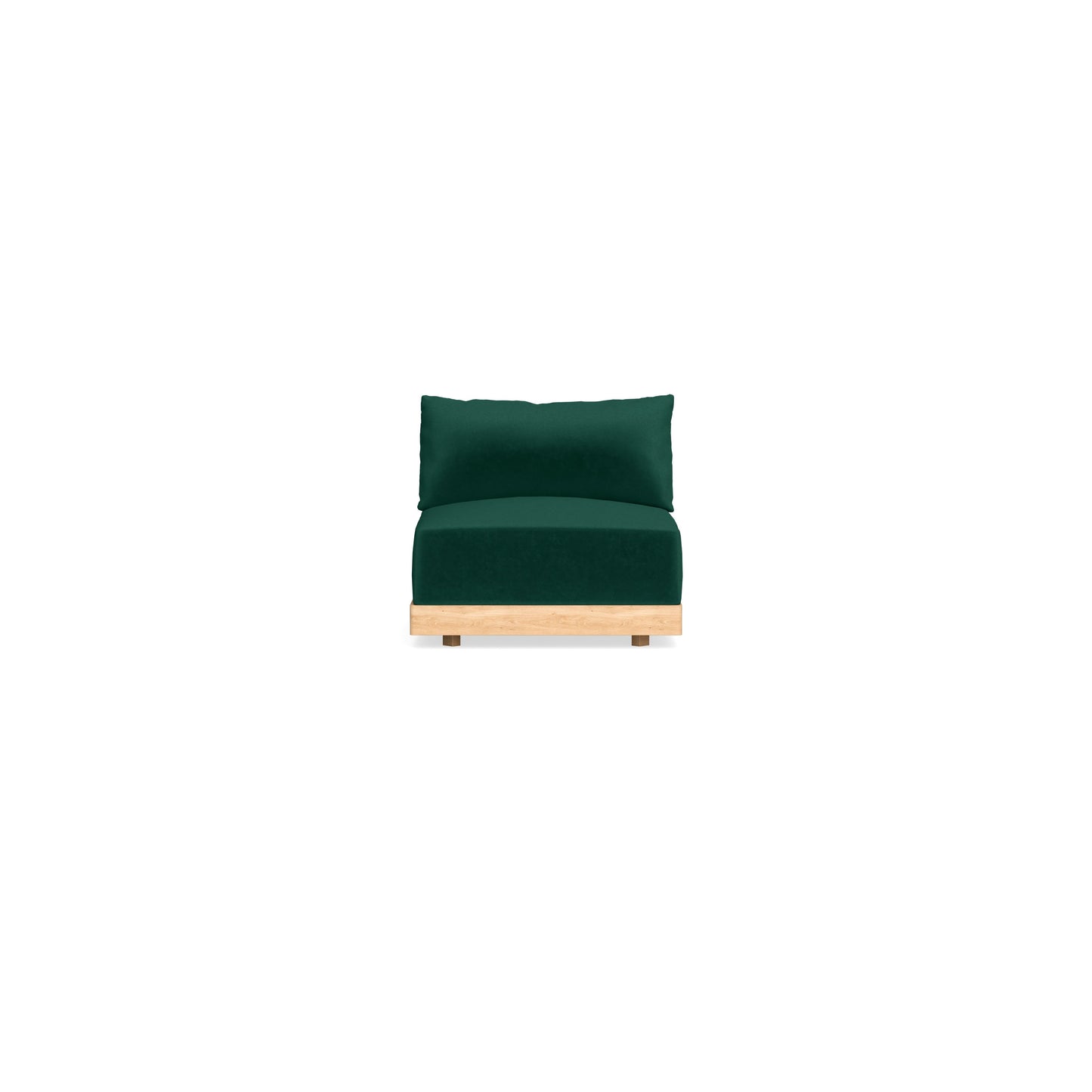 Modular Bondi Latte Armless Chair in Evergreen | Memory Foam Blend