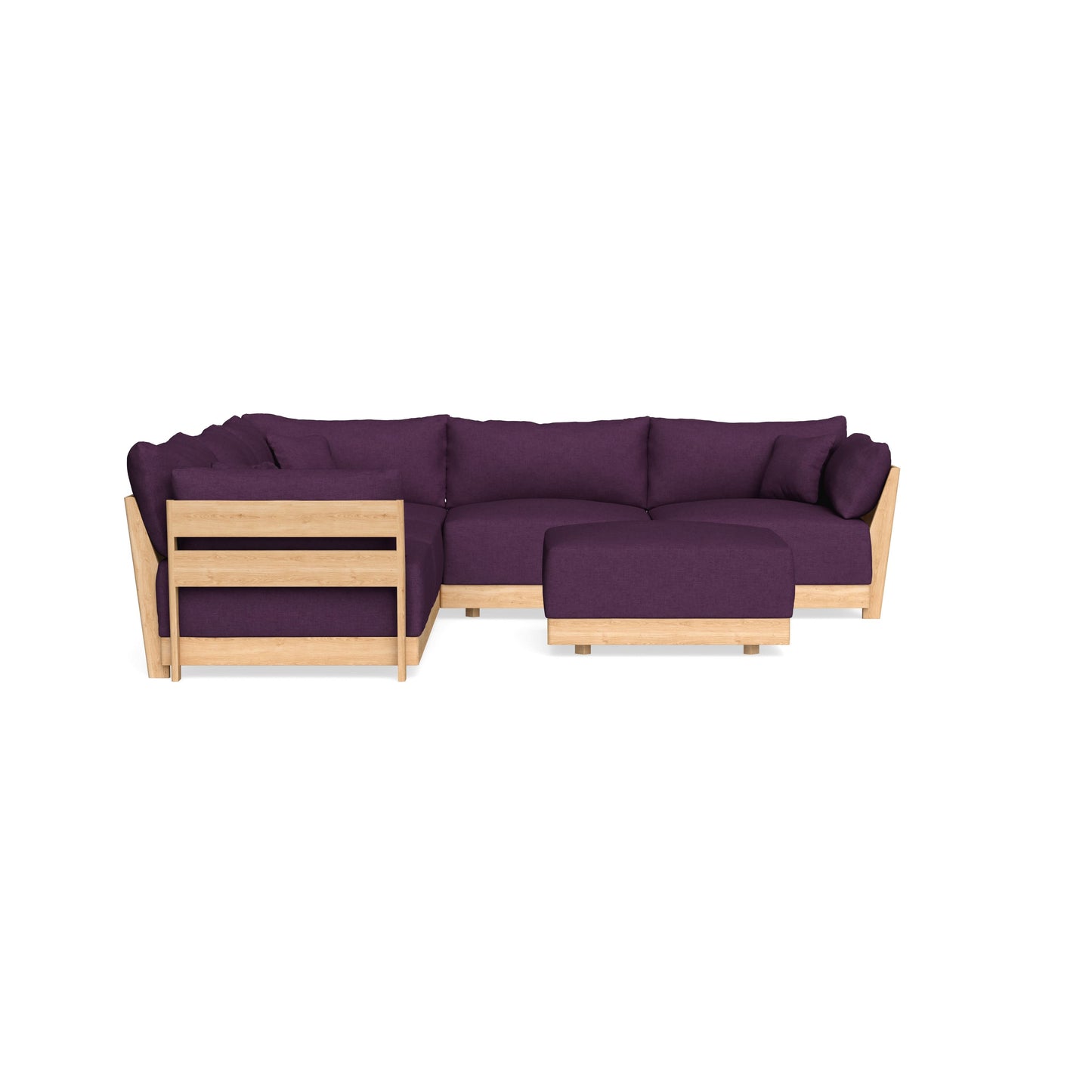 Slipcover Only - Modular Bondi 5-Seater Corner Sectional + Ottoman in Aubergine