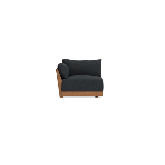 Modular Bondi Espresso End Chair in Coal | Memory Foam Blend
