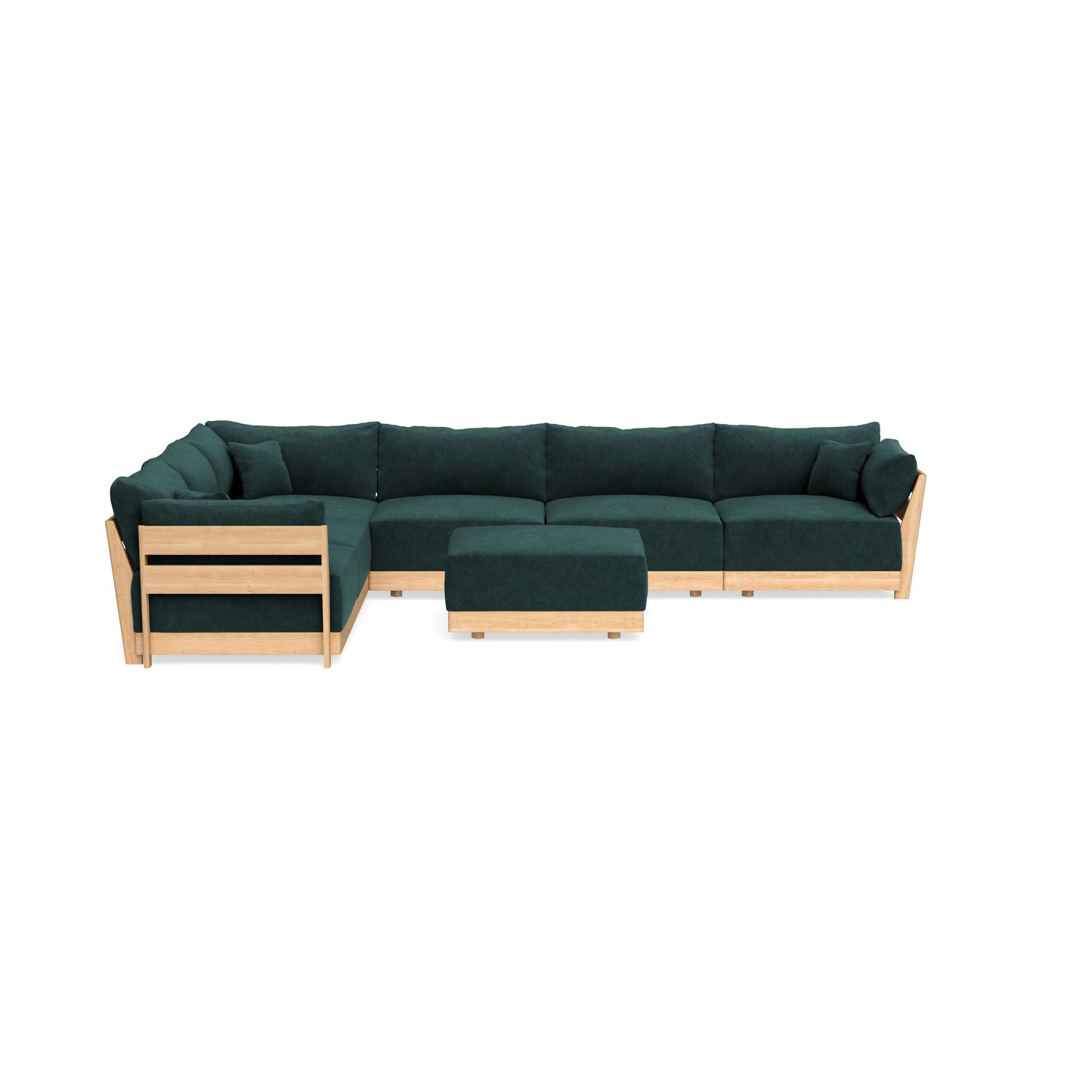 Slipcover Only - Modular Bondi 6-Seater Corner Sectional + Ottoman in Harbor Blue