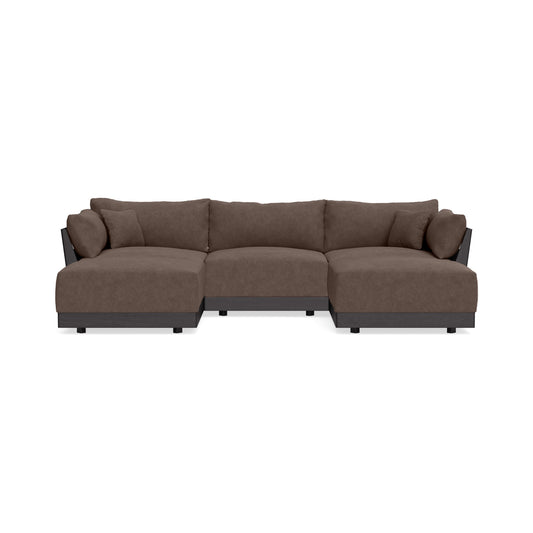 Modular Bondi Black 3-Seater U-Sectional in Chocolate | Classic Blend