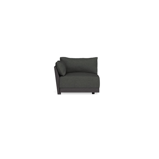 Modular Bondi Black End Chair in Raven Gray | Memory Foam Blend