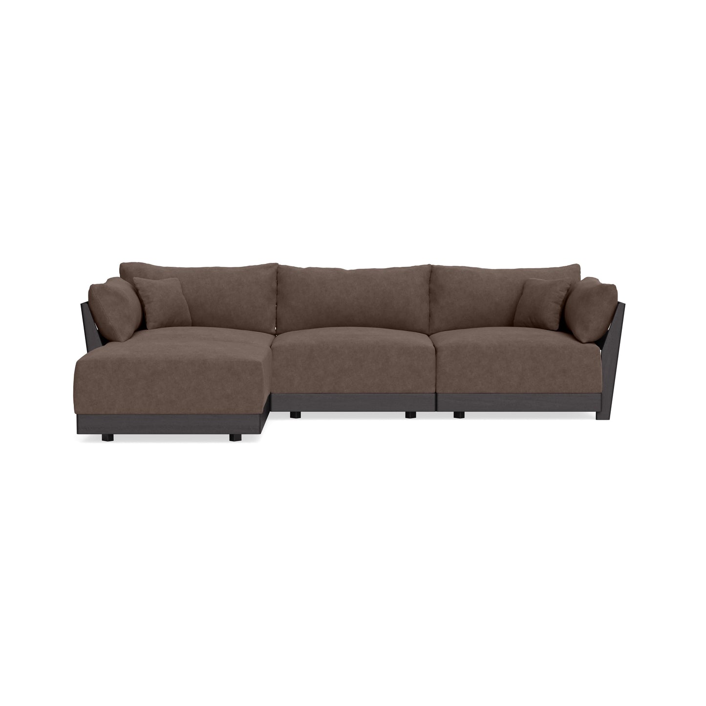 Modular Bondi Black 3-Seater Sectional in Chocolate | Memory Foam Blend