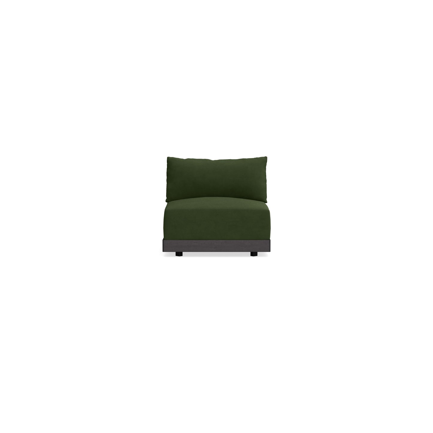 Modular Bondi Black Armless Chair in Tuscan Green | Memory Foam Blend