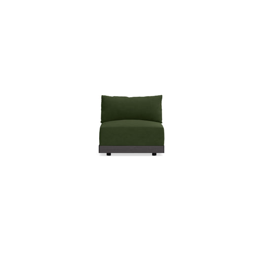 Modular Bondi Black Armless Chair in Tuscan Green | Memory Foam Blend