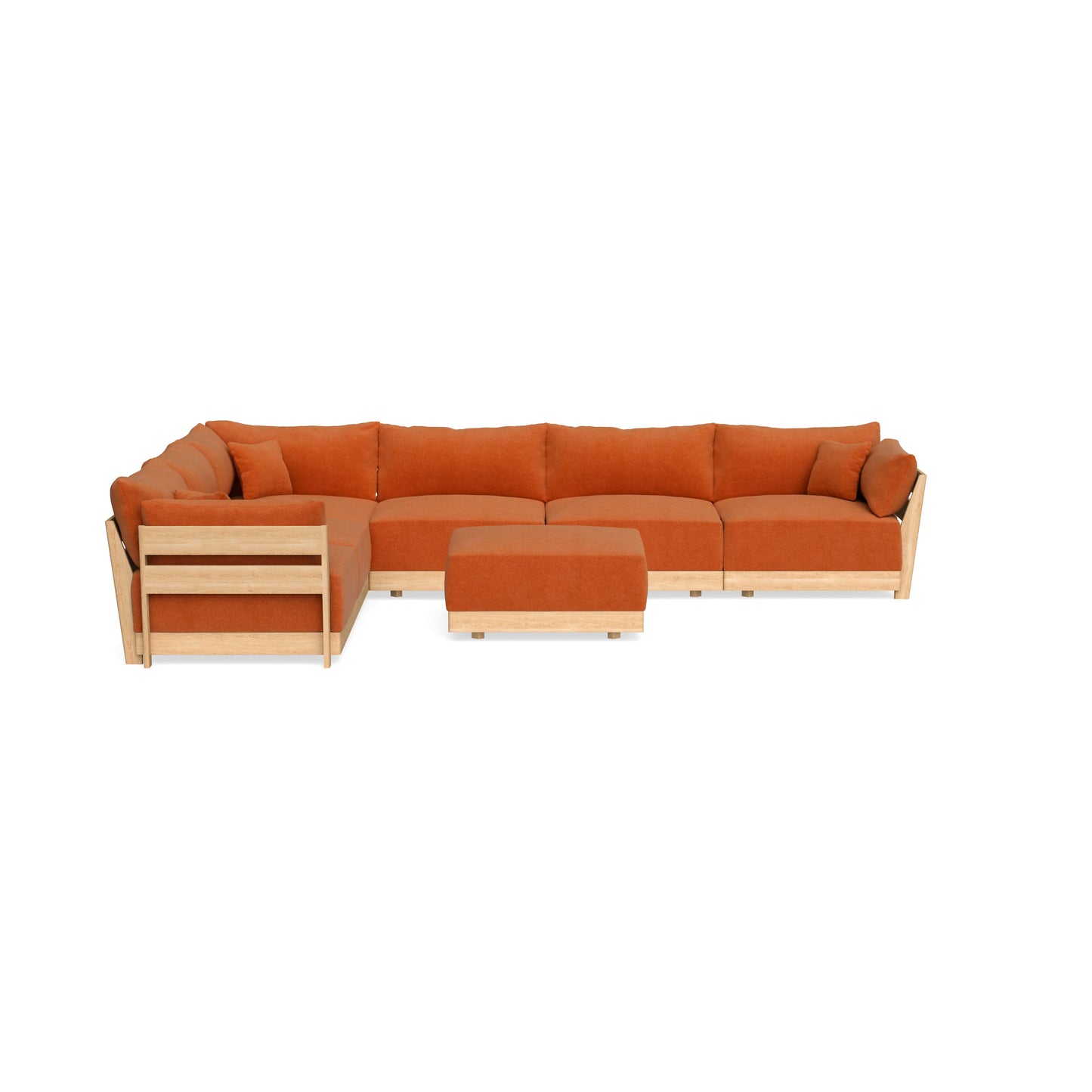 Slipcover Only - Modular Bondi 6-Seater Corner Sectional + Ottoman in Terracotta